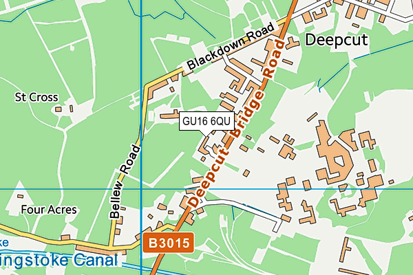 GU16 6QU map - OS VectorMap District (Ordnance Survey)