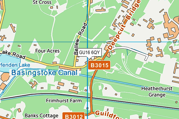 GU16 6QY map - OS VectorMap District (Ordnance Survey)