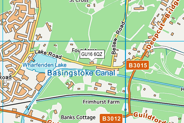 GU16 6QZ map - OS VectorMap District (Ordnance Survey)