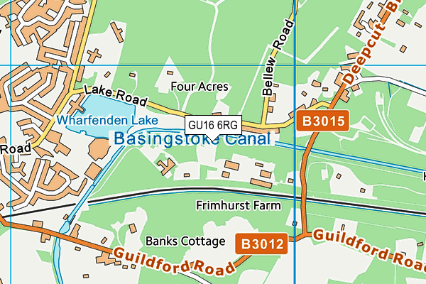 GU16 6RG map - OS VectorMap District (Ordnance Survey)