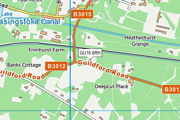 GU16 6RH map - OS VectorMap District (Ordnance Survey)