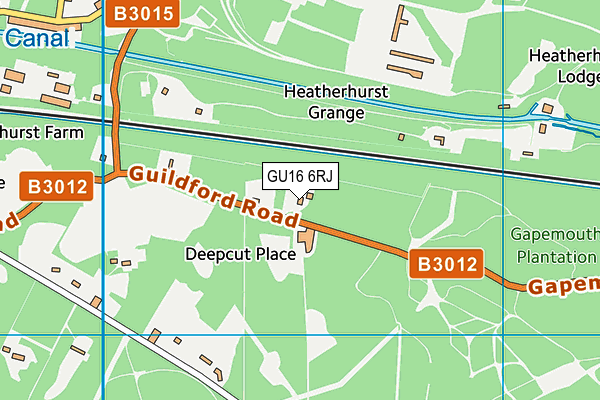 GU16 6RJ map - OS VectorMap District (Ordnance Survey)