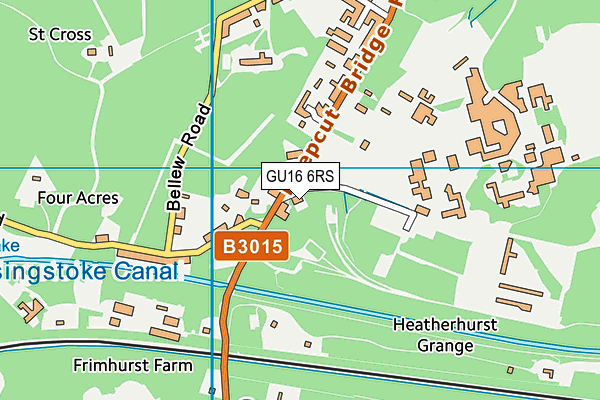 GU16 6RS map - OS VectorMap District (Ordnance Survey)