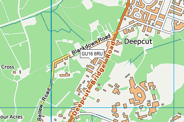 GU16 6RU map - OS VectorMap District (Ordnance Survey)