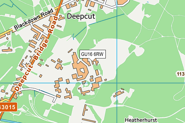 GU16 6RW map - OS VectorMap District (Ordnance Survey)