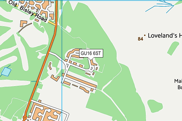 GU16 6ST map - OS VectorMap District (Ordnance Survey)