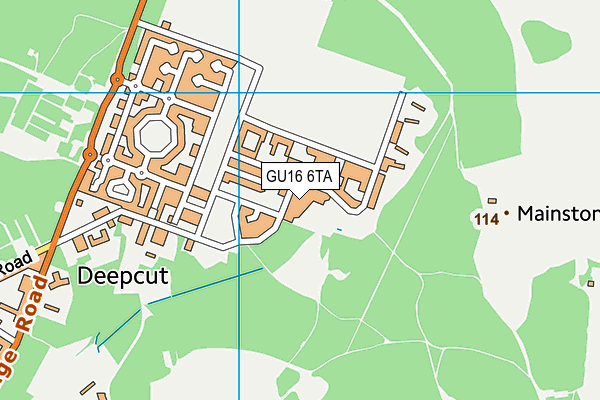 GU16 6TA map - OS VectorMap District (Ordnance Survey)
