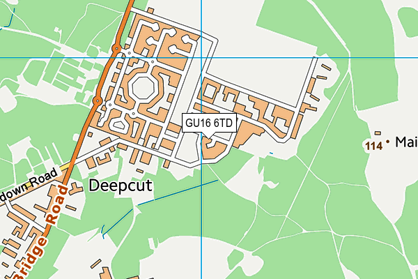 GU16 6TD map - OS VectorMap District (Ordnance Survey)