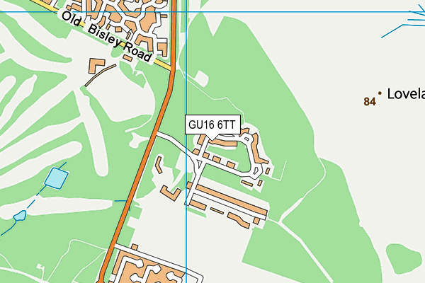 GU16 6TT map - OS VectorMap District (Ordnance Survey)