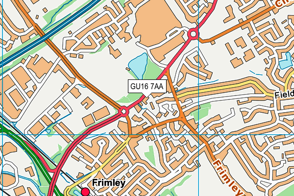 GU16 7AA map - OS VectorMap District (Ordnance Survey)