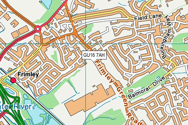 GU16 7AH map - OS VectorMap District (Ordnance Survey)