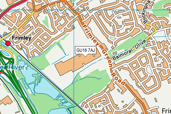 GU16 7AJ map - OS VectorMap District (Ordnance Survey)