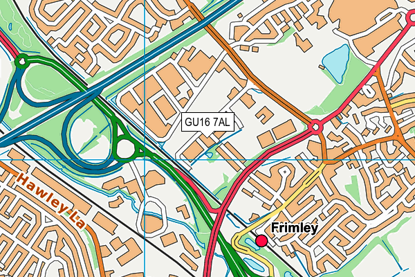 GU16 7AL map - OS VectorMap District (Ordnance Survey)