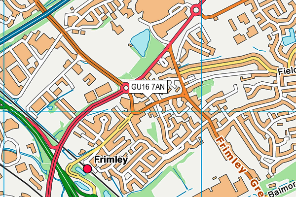 GU16 7AN map - OS VectorMap District (Ordnance Survey)