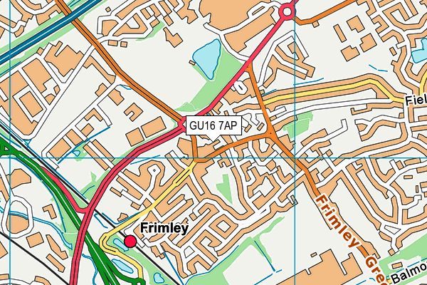 GU16 7AP map - OS VectorMap District (Ordnance Survey)