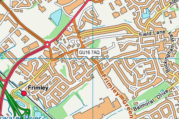 GU16 7AQ map - OS VectorMap District (Ordnance Survey)