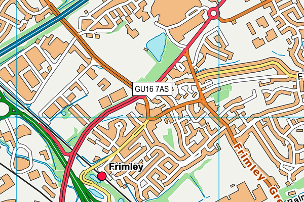 GU16 7AS map - OS VectorMap District (Ordnance Survey)