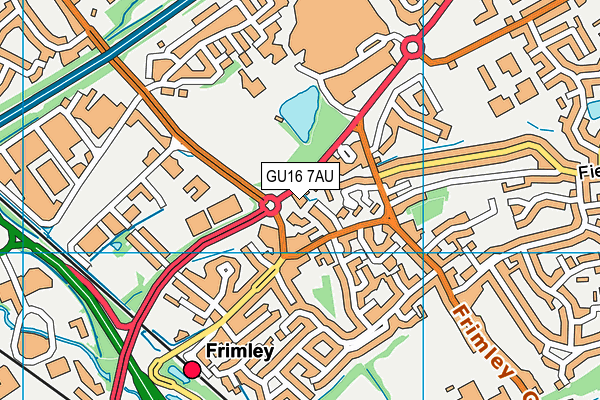 GU16 7AU map - OS VectorMap District (Ordnance Survey)