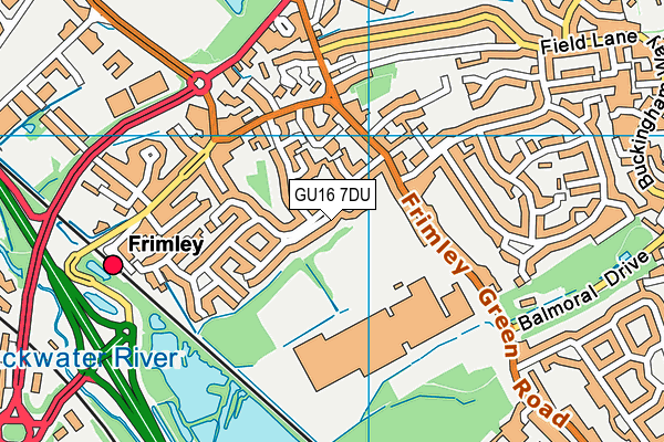 GU16 7DU map - OS VectorMap District (Ordnance Survey)