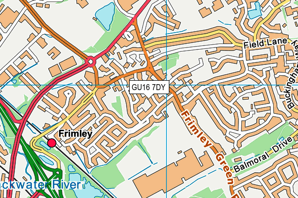 GU16 7DY map - OS VectorMap District (Ordnance Survey)