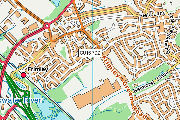 GU16 7DZ map - OS VectorMap District (Ordnance Survey)