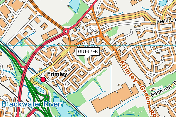 GU16 7EB map - OS VectorMap District (Ordnance Survey)