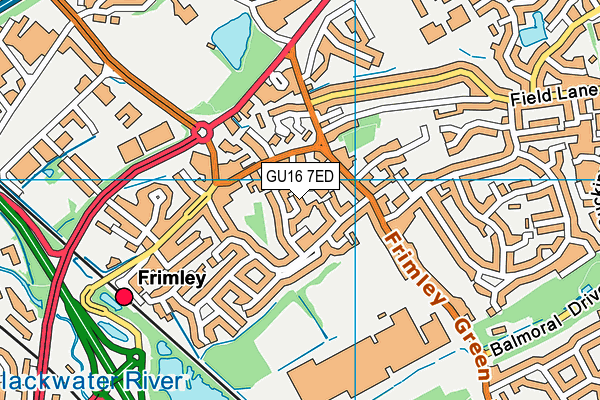 GU16 7ED map - OS VectorMap District (Ordnance Survey)