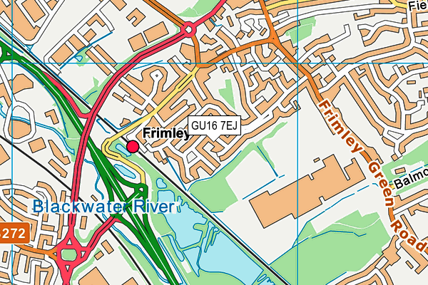 GU16 7EJ map - OS VectorMap District (Ordnance Survey)