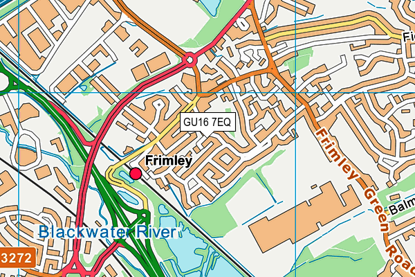 GU16 7EQ map - OS VectorMap District (Ordnance Survey)