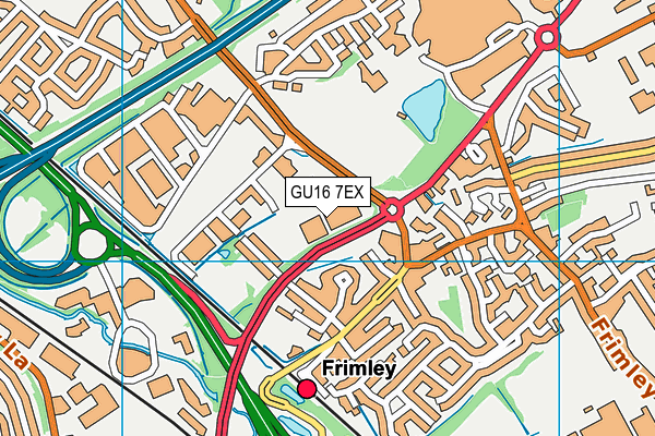 GU16 7EX map - OS VectorMap District (Ordnance Survey)