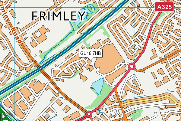 GU16 7HB map - OS VectorMap District (Ordnance Survey)