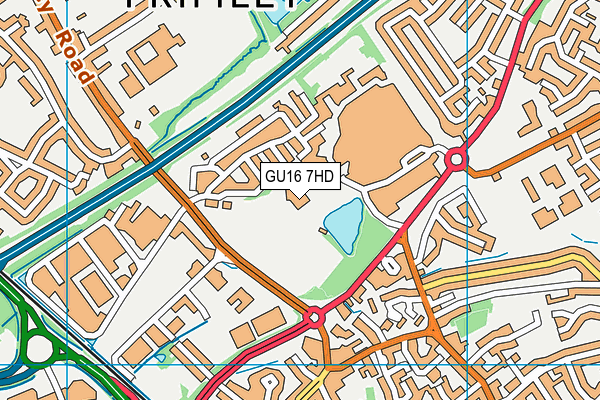 GU16 7HD map - OS VectorMap District (Ordnance Survey)