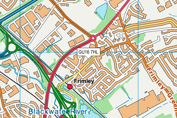 GU16 7HL map - OS VectorMap District (Ordnance Survey)