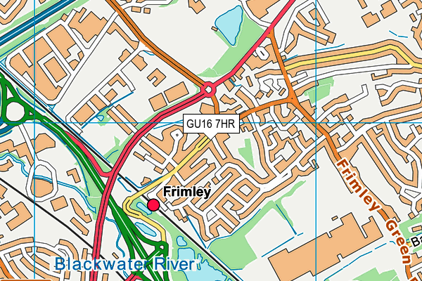 GU16 7HR map - OS VectorMap District (Ordnance Survey)