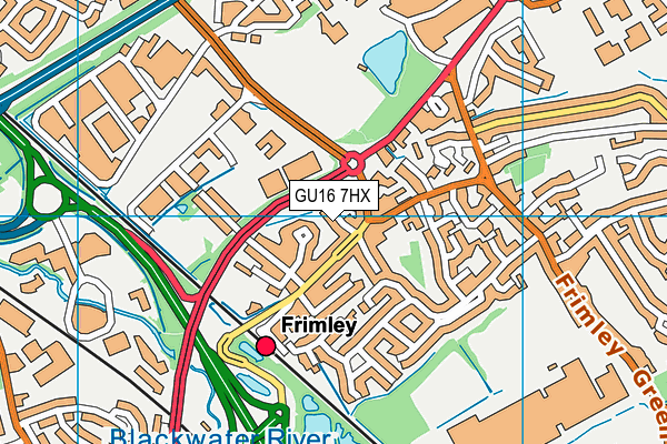 GU16 7HX map - OS VectorMap District (Ordnance Survey)