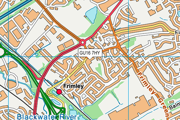 GU16 7HY map - OS VectorMap District (Ordnance Survey)
