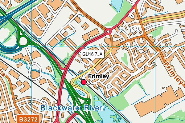 GU16 7JA map - OS VectorMap District (Ordnance Survey)