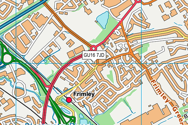 GU16 7JD map - OS VectorMap District (Ordnance Survey)