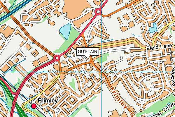 GU16 7JN map - OS VectorMap District (Ordnance Survey)