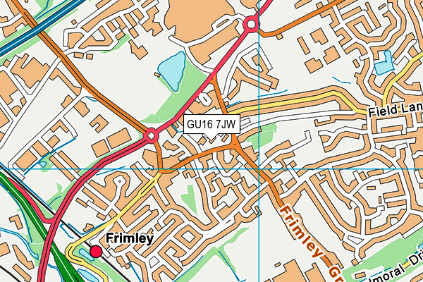 GU16 7JW map - OS VectorMap District (Ordnance Survey)