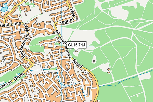 GU16 7NJ map - OS VectorMap District (Ordnance Survey)
