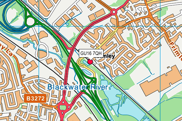GU16 7QH map - OS VectorMap District (Ordnance Survey)