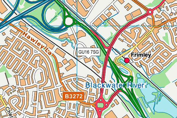 GU16 7SG map - OS VectorMap District (Ordnance Survey)