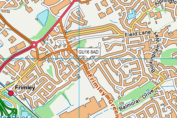 GU16 8AD map - OS VectorMap District (Ordnance Survey)