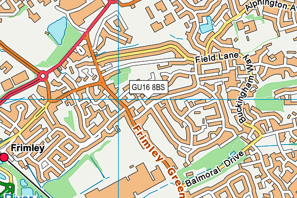 GU16 8BS map - OS VectorMap District (Ordnance Survey)