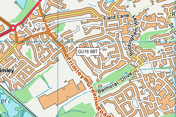 GU16 8BT map - OS VectorMap District (Ordnance Survey)