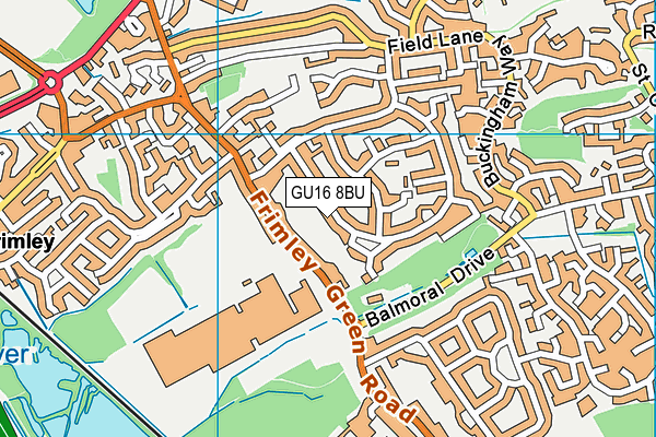 GU16 8BU map - OS VectorMap District (Ordnance Survey)