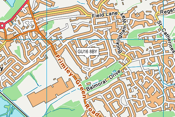 GU16 8BY map - OS VectorMap District (Ordnance Survey)