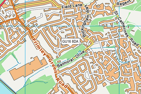 GU16 8DA map - OS VectorMap District (Ordnance Survey)