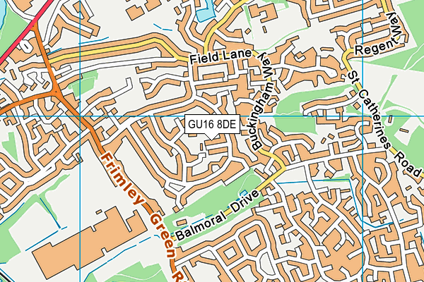 GU16 8DE map - OS VectorMap District (Ordnance Survey)